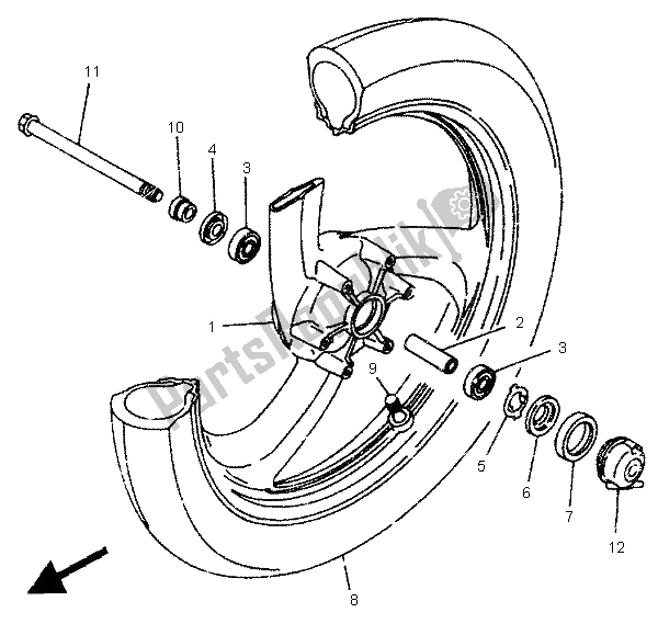 Tutte le parti per il Ruota Anteriore del Yamaha TDR 125 1995