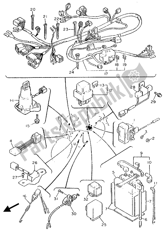 Toutes les pièces pour le électrique 2 du Yamaha FZ 750 Genesis 1991