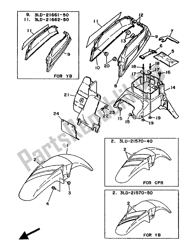 Todas las partes para Defensa de Yamaha XTZ 750 Supertenere 1990