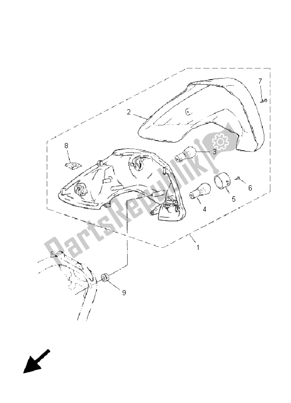 All parts for the Taillight of the Yamaha CS 50 RR LC JOG 2006