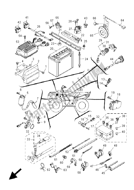 All parts for the Electrical 1 of the Yamaha YFM 550 FGP Grizzly FI EPS 4X4 2009