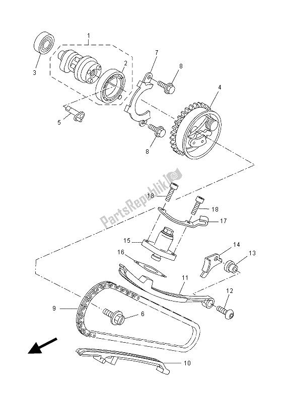 All parts for the Camshaft & Chain of the Yamaha YZF R 125A 2015