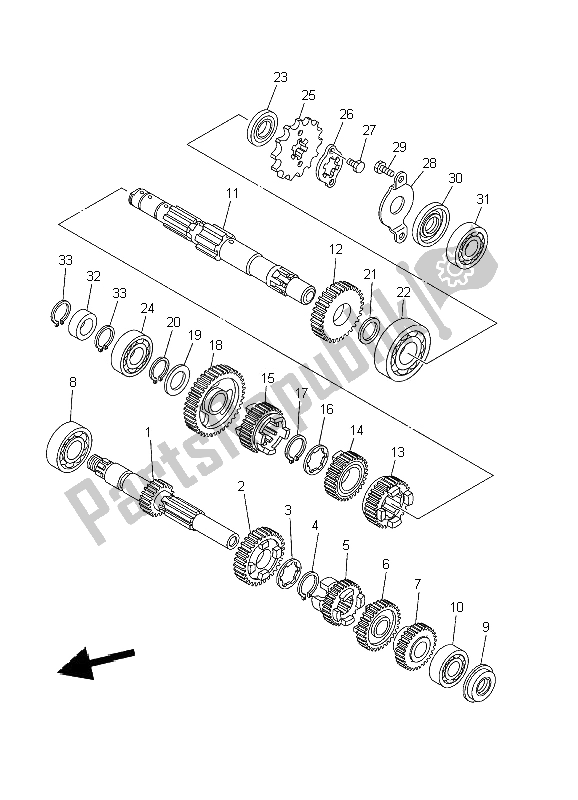 Tutte le parti per il Trasmissione del Yamaha TW 125 2002