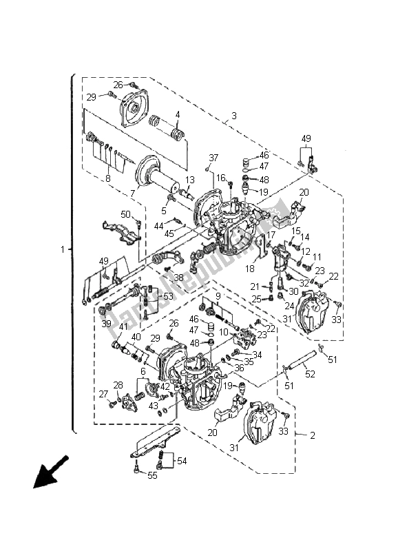 Toutes les pièces pour le Carburateur du Yamaha XV 535 Virago 25 KW 2001