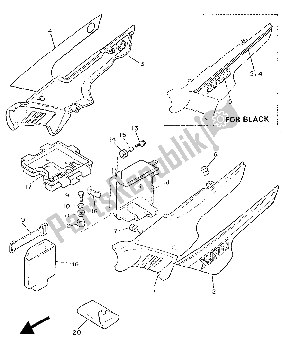 Toutes les pièces pour le Couvercle Latéral Et Réservoir D'huile du Yamaha XJ 900F 1989