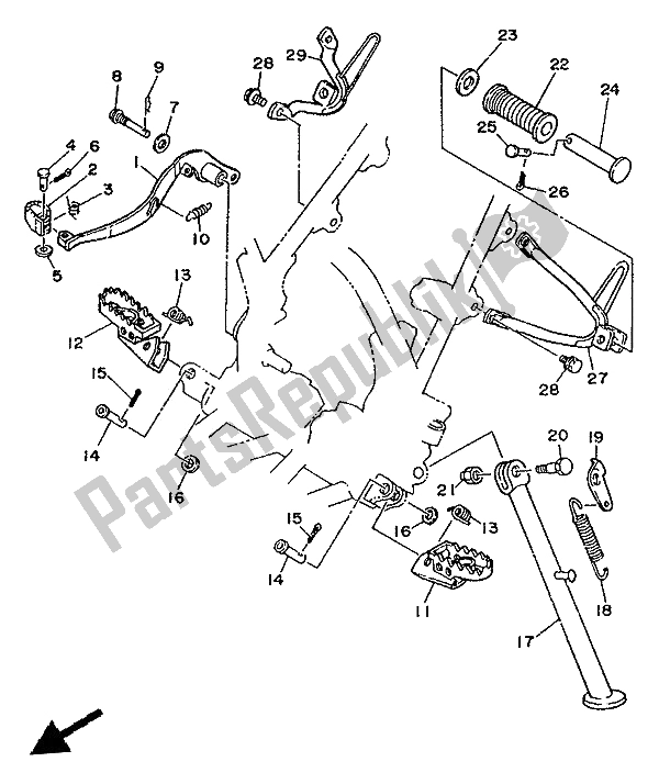 Todas las partes para Soporte Y Reposapiés de Yamaha DT 125R 1994