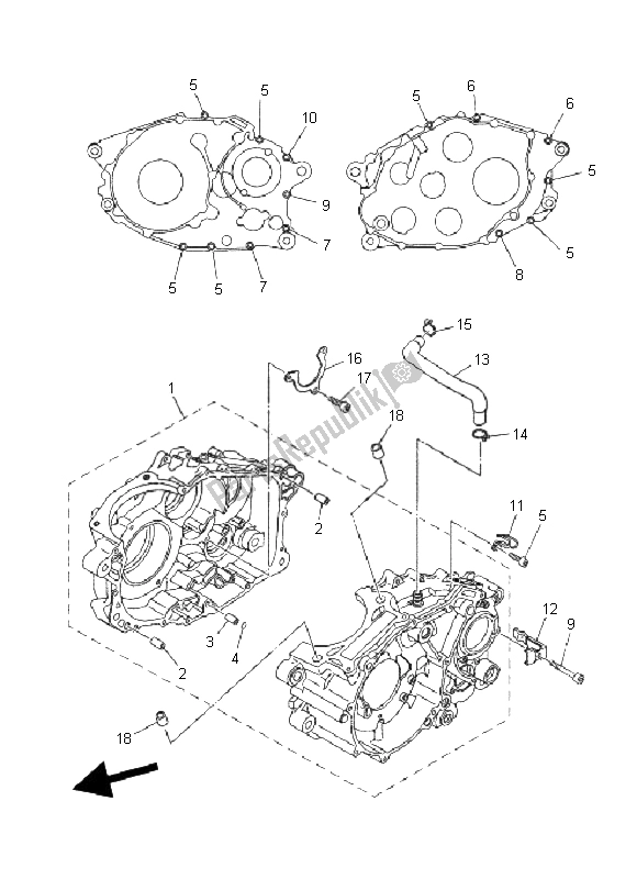 Todas as partes de Bloco Do Motor do Yamaha XT 660X 2008