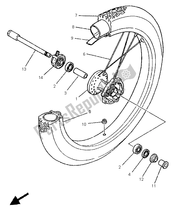 Todas as partes de Roda Da Frente do Yamaha DT 125R 1999