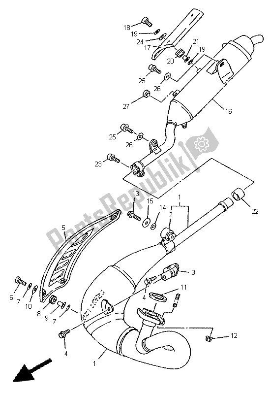 Todas as partes de Escape do Yamaha TDR 125 1996