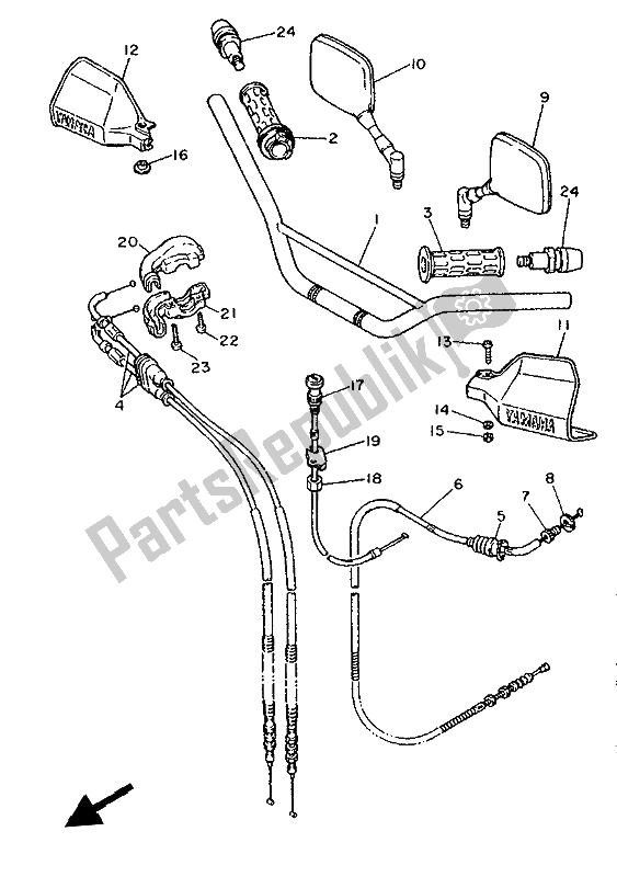 Wszystkie części do Uchwyt Kierownicy I Kabel Yamaha XTZ 660 Tenere 1992