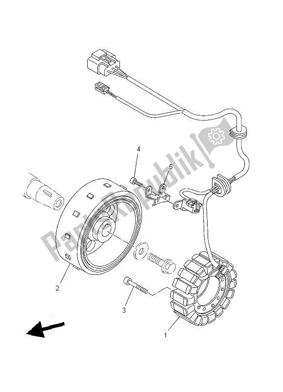 All parts for the Generator of the Yamaha TDM 900 2009