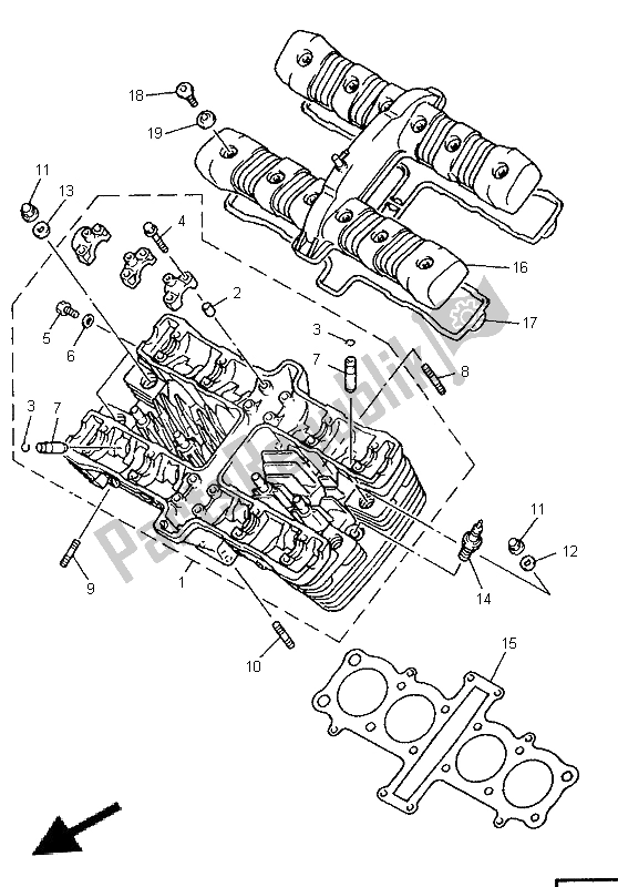 Toutes les pièces pour le Culasse du Yamaha XJ 900S Diversion 1996