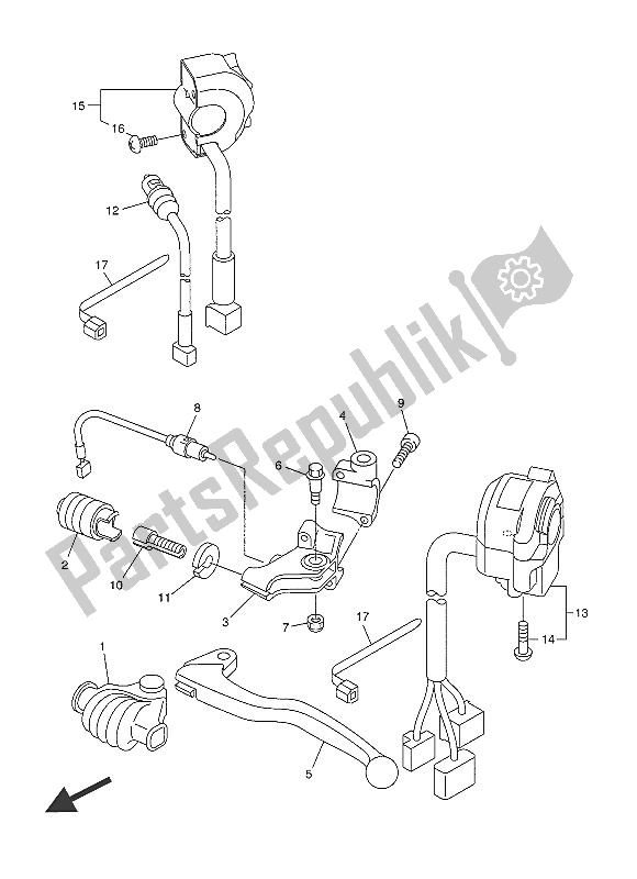 Todas las partes para Interruptor De Palanca Y Palanca de Yamaha WR 250R 2016