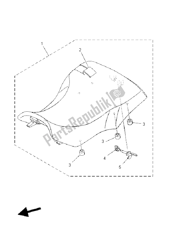 Wszystkie części do Siedzenie Yamaha YFM 450 FA Kodiak 4X4 2005