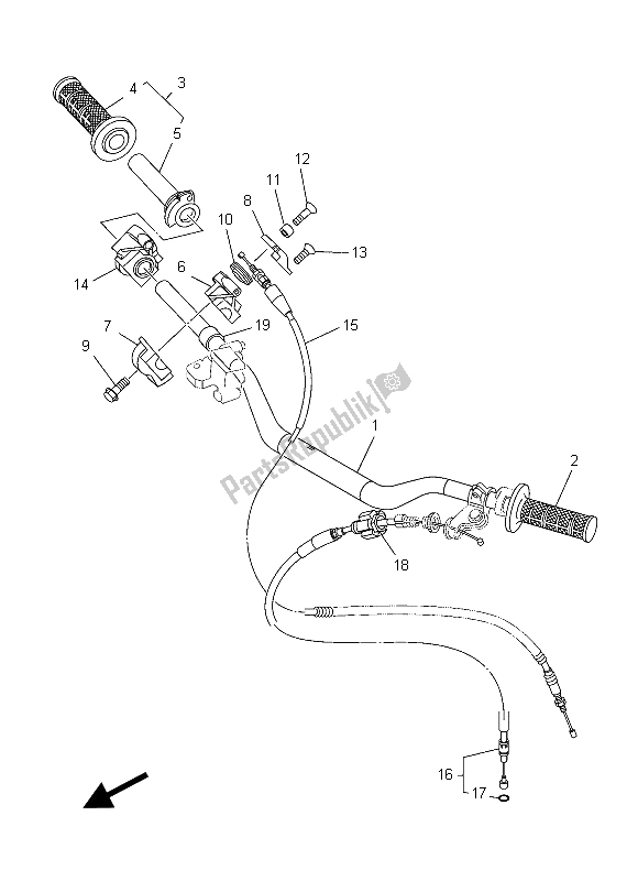 Todas las partes para Manija De Dirección Y Cable de Yamaha YZ 125 2015