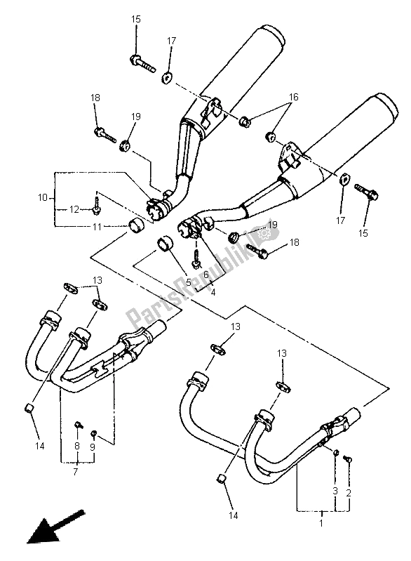 Toutes les pièces pour le échappement du Yamaha XJ 600N 1996