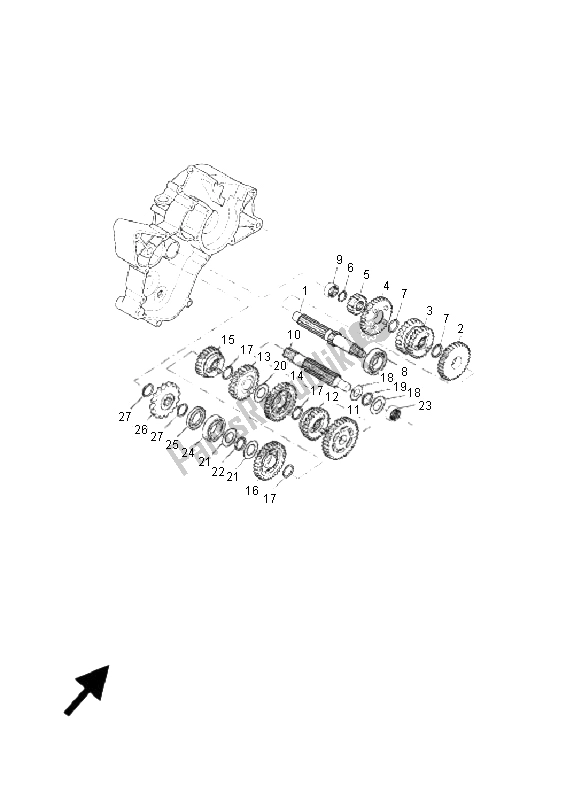 Alle onderdelen voor de Overdragen van de Yamaha TZR 50 2005