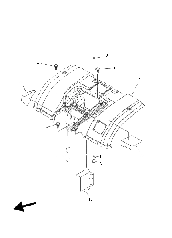 Tutte le parti per il Parafango Posteriore del Yamaha YFM 350 BA Bruin 2X4 2006