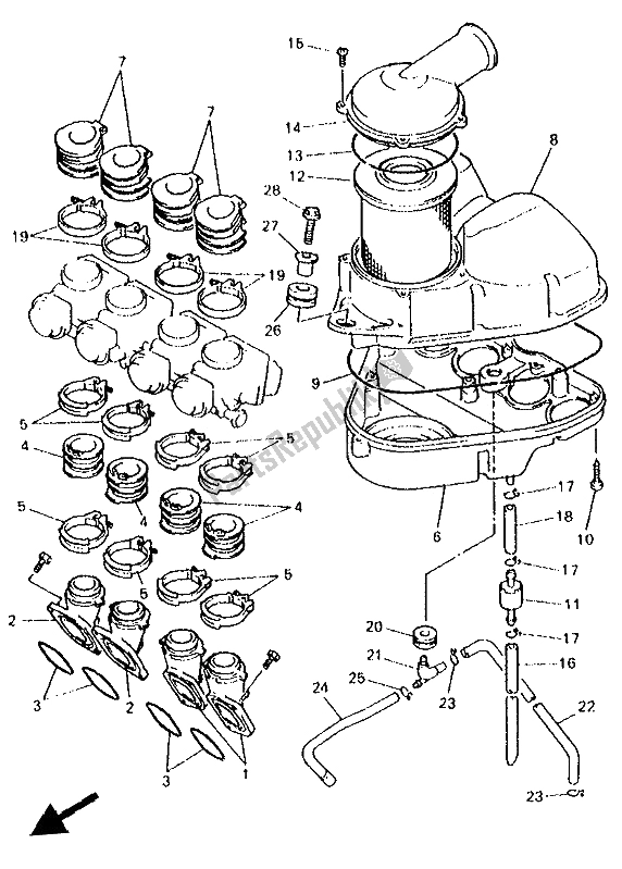 Toutes les pièces pour le Admission du Yamaha XJ 600S Diversion 1993