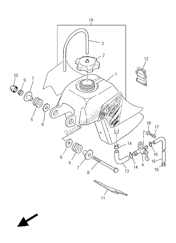 Toutes les pièces pour le Réservoir D'essence du Yamaha PW 50 2015