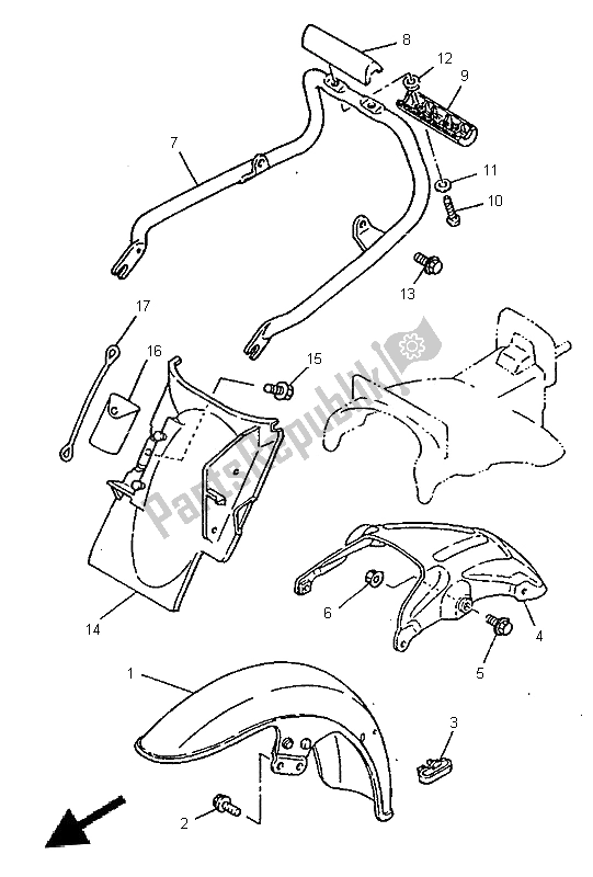 All parts for the Fender of the Yamaha SR 125 1996