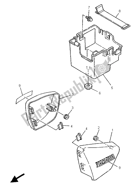 Toutes les pièces pour le Couvercle Latéral du Yamaha XV 250 S Virago 1997