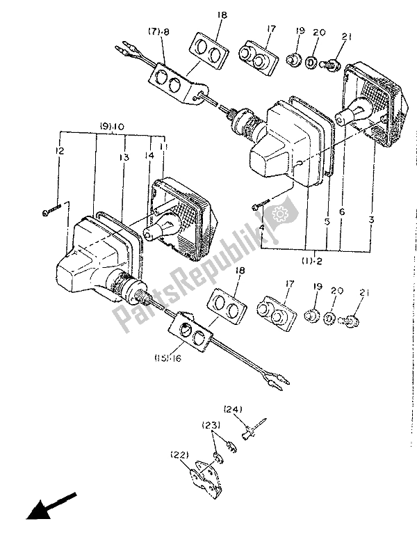 Wszystkie części do Elektryczny (dla Dk-no) Yamaha XT 600 1987