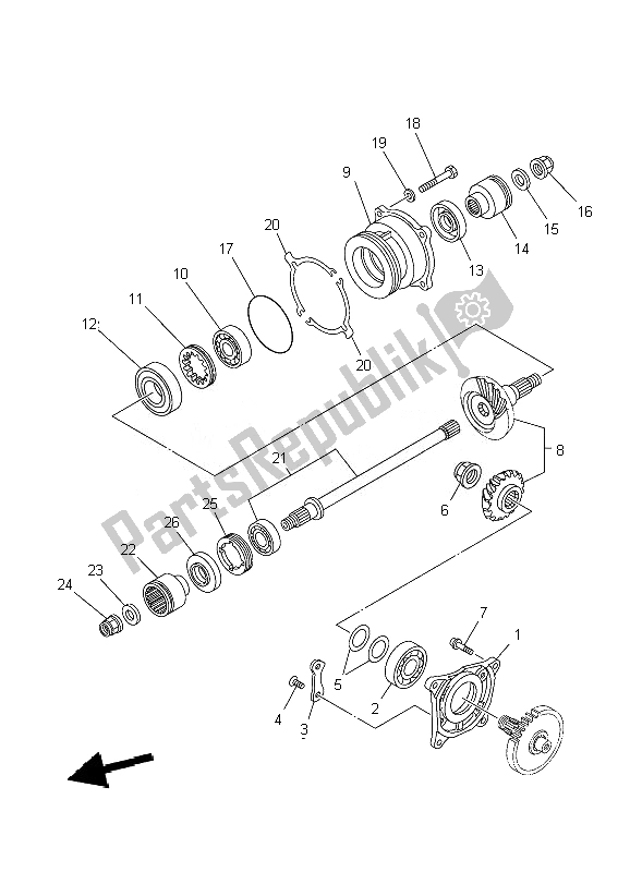 Tutte le parti per il Marcia Centrale del Yamaha YFM 700F Grizzly FI EPS 4X4 2010