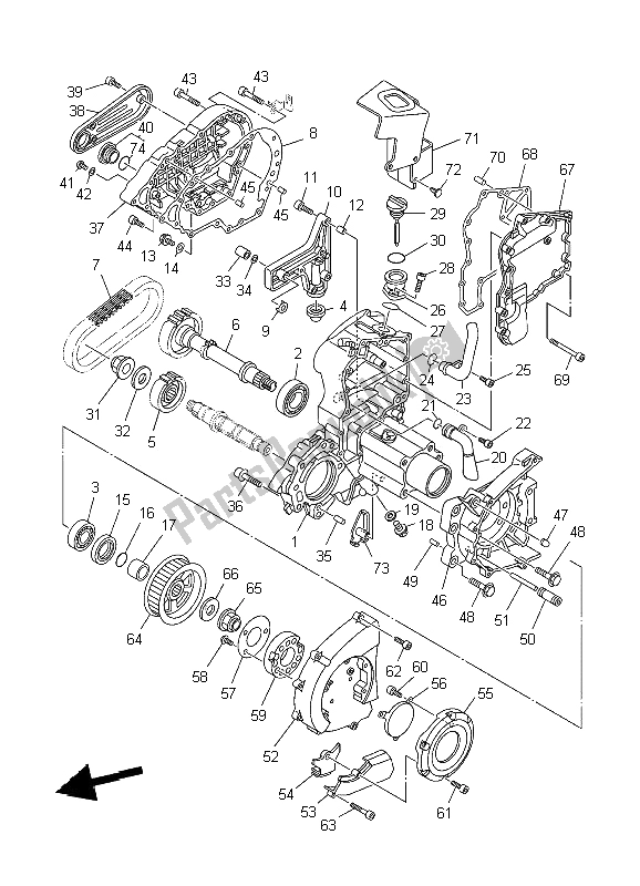 All parts for the Middle Drive Gear of the Yamaha XV 1900A Midnighst Star 2009