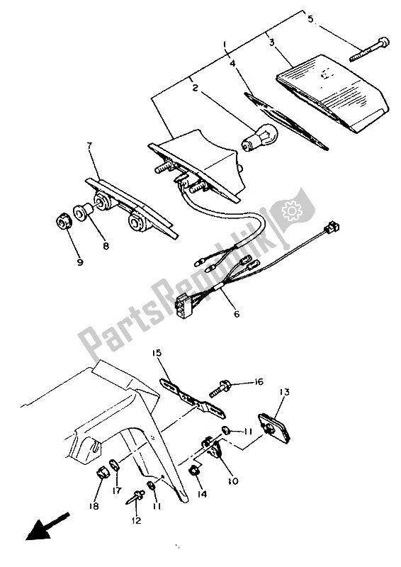 Tutte le parti per il Fanale Posteriore del Yamaha XTZ 660 Tenere 1992
