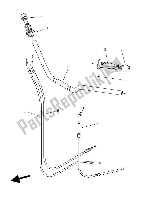 Alle onderdelen voor de Stuurhendel En Kabel van de Yamaha XJ6 SA Diversion 600 2010