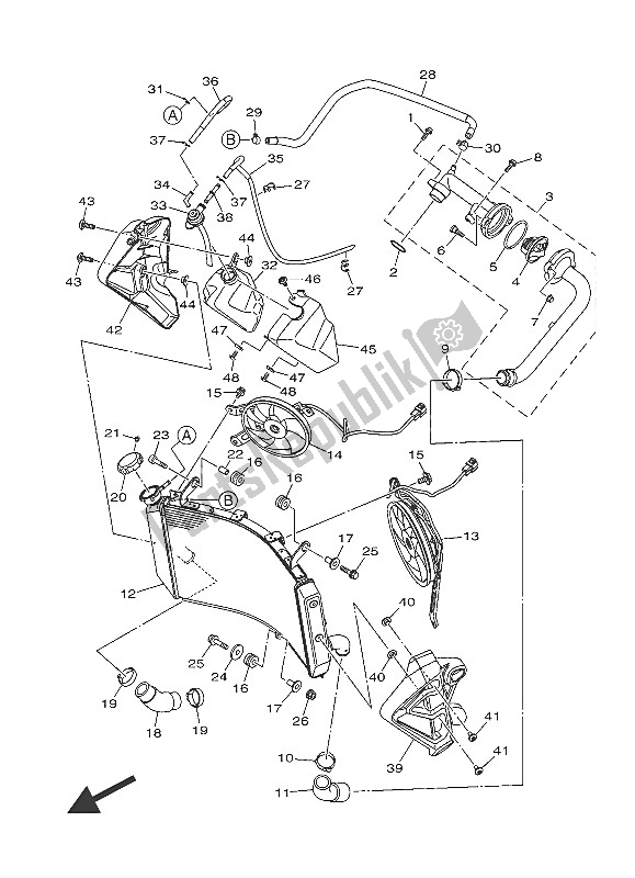 All parts for the Radiator & Hose of the Yamaha MT 10 1000 2016