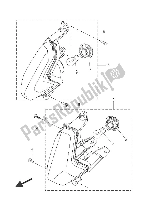 All parts for the Flasher Light of the Yamaha YP 125R 2016