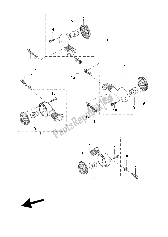 All parts for the Flasher Light of the Yamaha DT 50R SM 2010