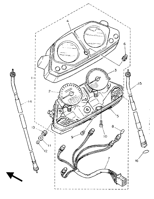 All parts for the Meter of the Yamaha XT 600Z Tenere 1989