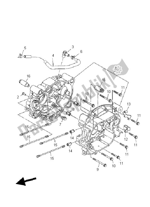 All parts for the Crankcase of the Yamaha TT R 110E 2010
