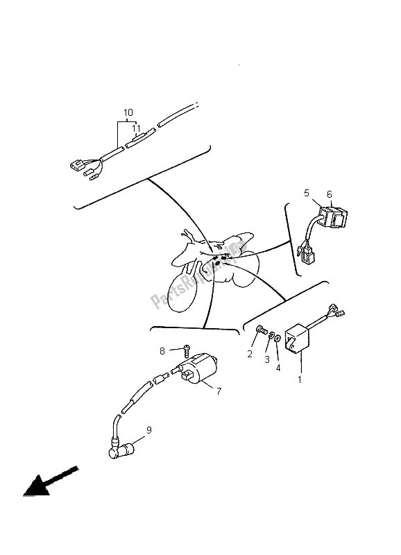 Wszystkie części do Elektryczny 1 Yamaha PW 50 2000