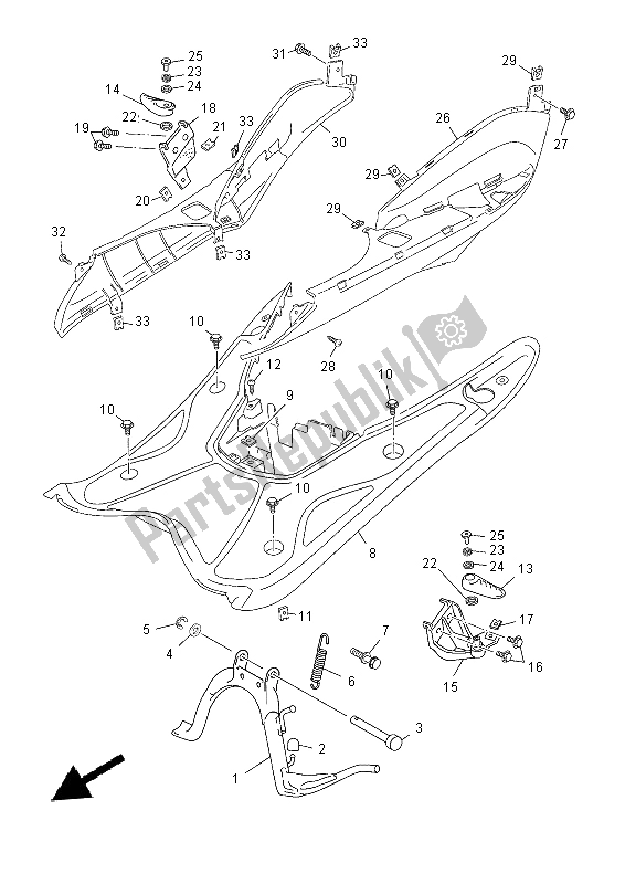 Wszystkie części do Podstawka I Podnó? Ek Yamaha YN 50F 2014