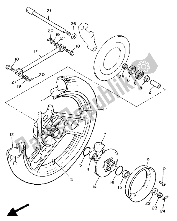 Wszystkie części do Tylne Ko? O Yamaha XJ 900F 1991