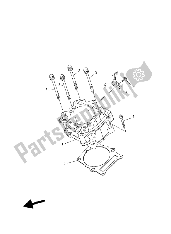 All parts for the Cylinder of the Yamaha YFM 700R 2012