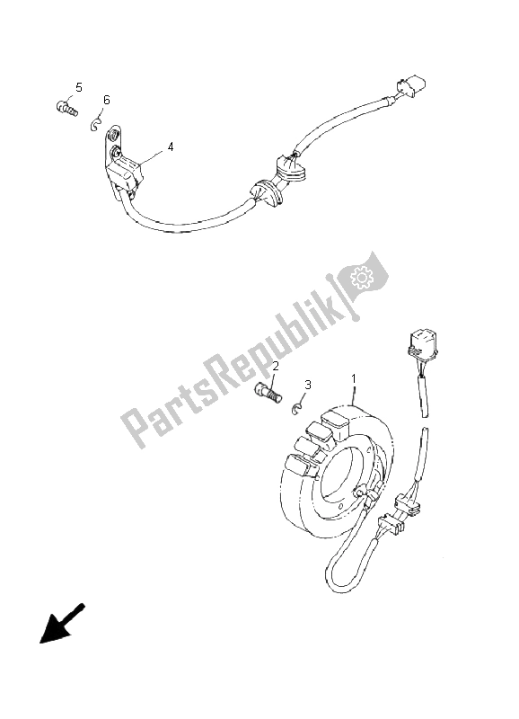 All parts for the Generator of the Yamaha XVS 650A Dragstar 2001