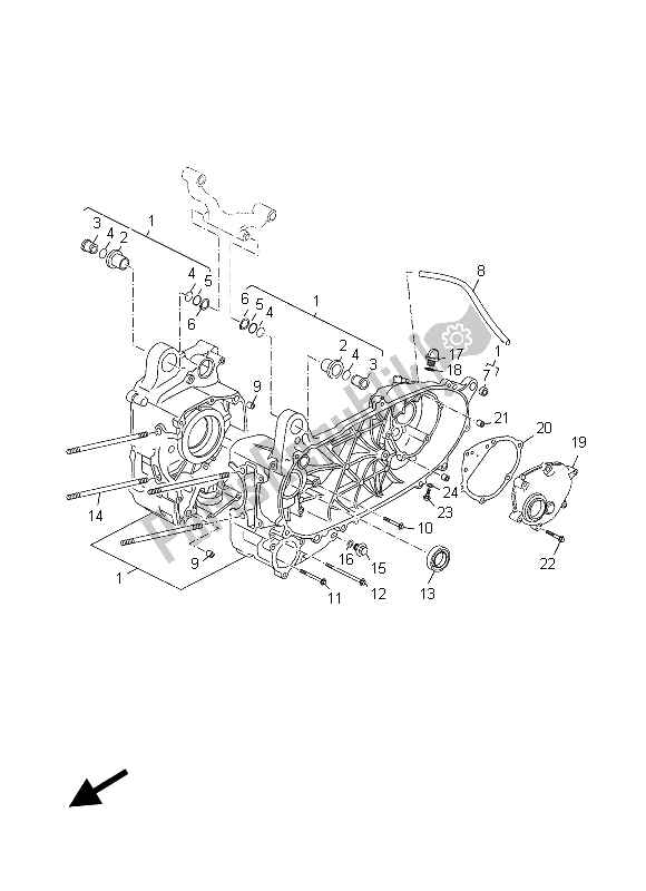 Tutte le parti per il Carter del Yamaha YP 125R MBL2 2015