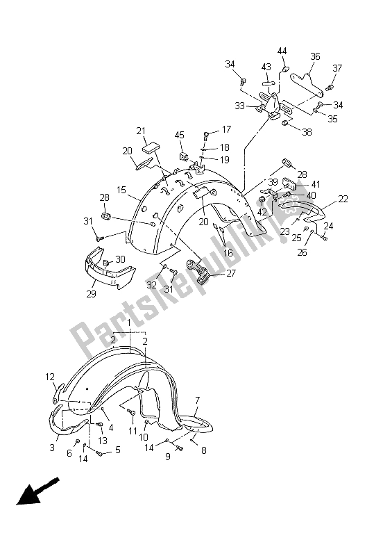 All parts for the Fender of the Yamaha XVZ 13 TF 1300 1999