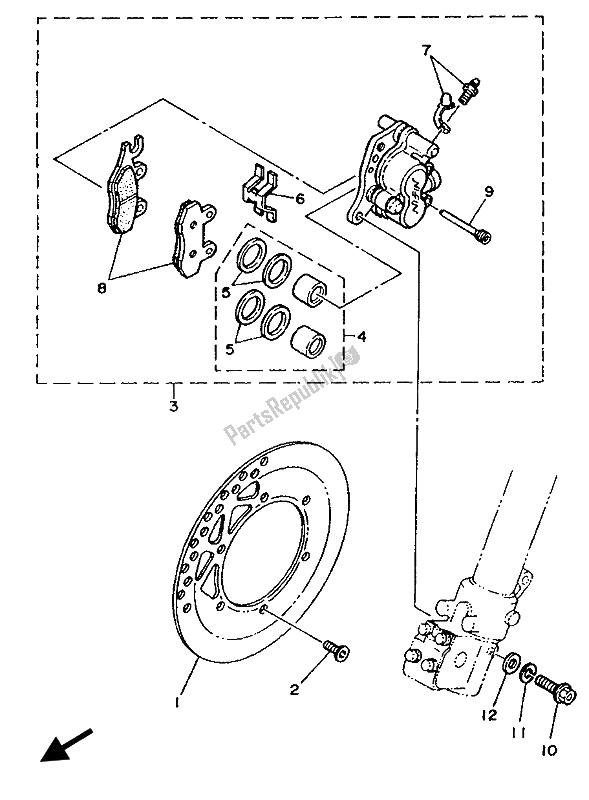 Tutte le parti per il Pinza Freno Anteriore del Yamaha YZF 250 LC 1994