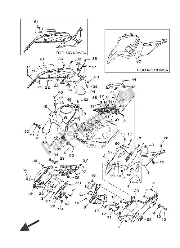 Toutes les pièces pour le Réservoir De Carburant 2 du Yamaha MT-07 A 700 2016