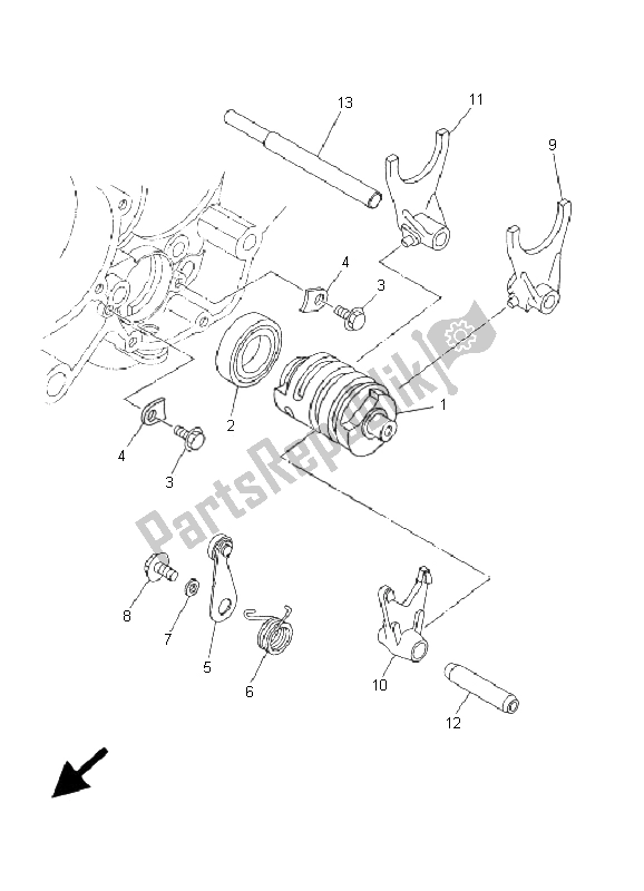 Todas las partes para Cambio De Leva Y Horquilla de Yamaha YZ 125 2001