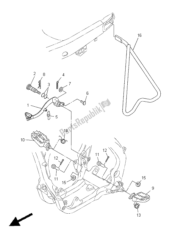 Wszystkie części do Podstawka I Podnó? Ek Yamaha YZ 250F 2012