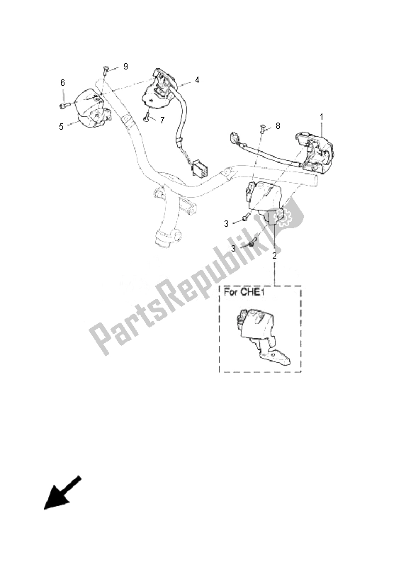 All parts for the Handle Switch & Lever of the Yamaha YQ 50L Aerox Race Replica 2007