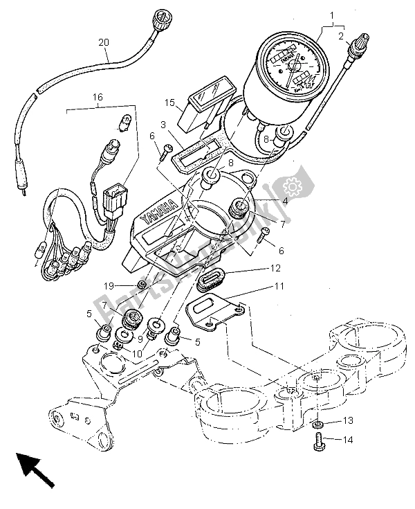 All parts for the Meter of the Yamaha TT 600R 1999