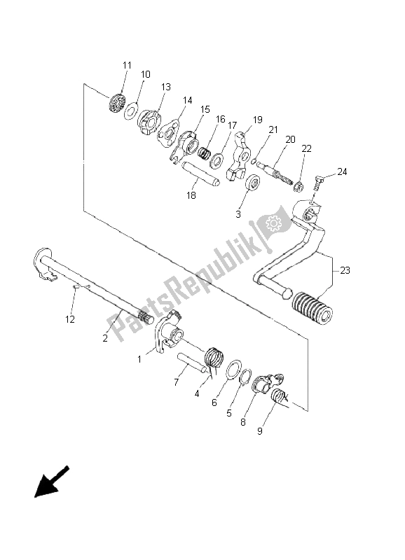 Wszystkie części do Wa? Ek Zmiany Biegów Yamaha TT R 90 M 2000